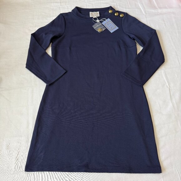 Sail to Sable Dresses & Skirts - Sail to Sable Navy Blue Shift Dress Gold Button Tunic Small Preppy Coastal